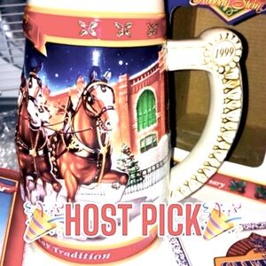 Budweiser NWT Holiday Stein NIB 20th Anniversary 1999 Vintage Clydesdale